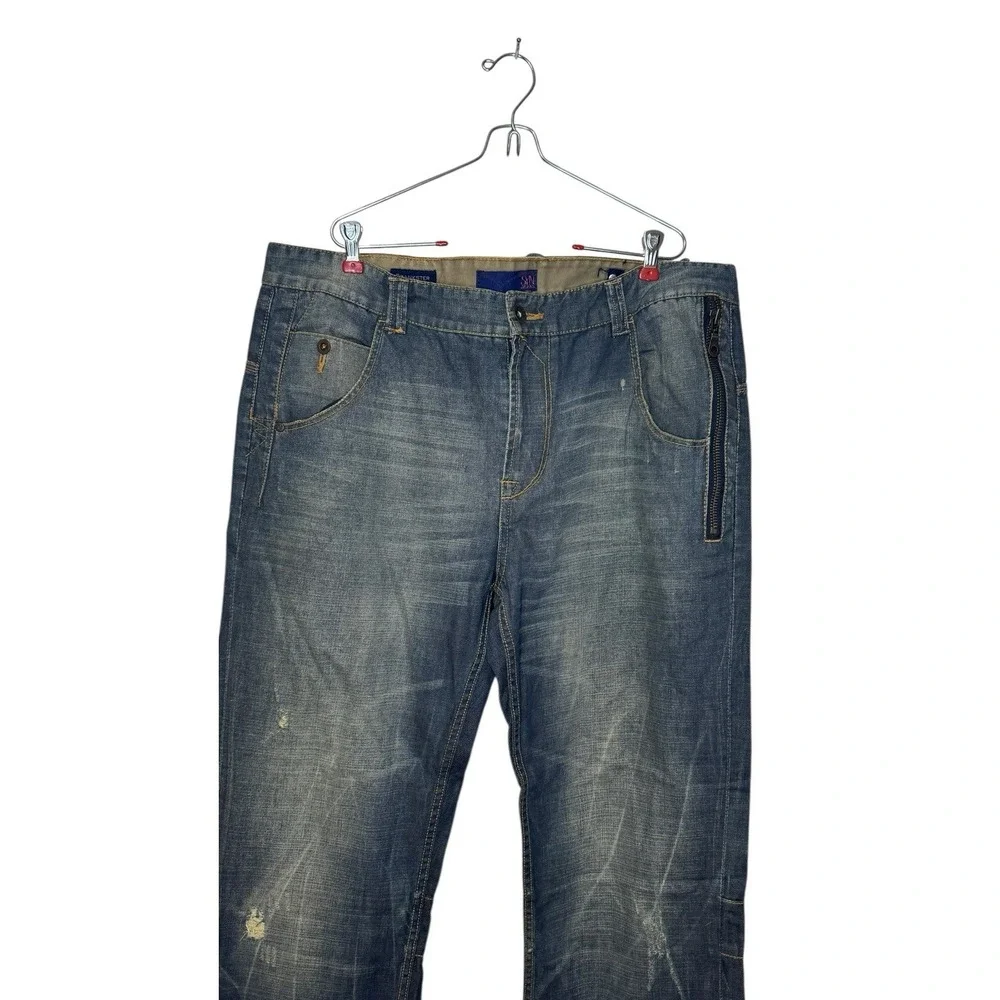 SYN Men's‎ Jeans Prankster Straight Fit Trousers Cotton Hi-Rise Dirty Blue 40X34